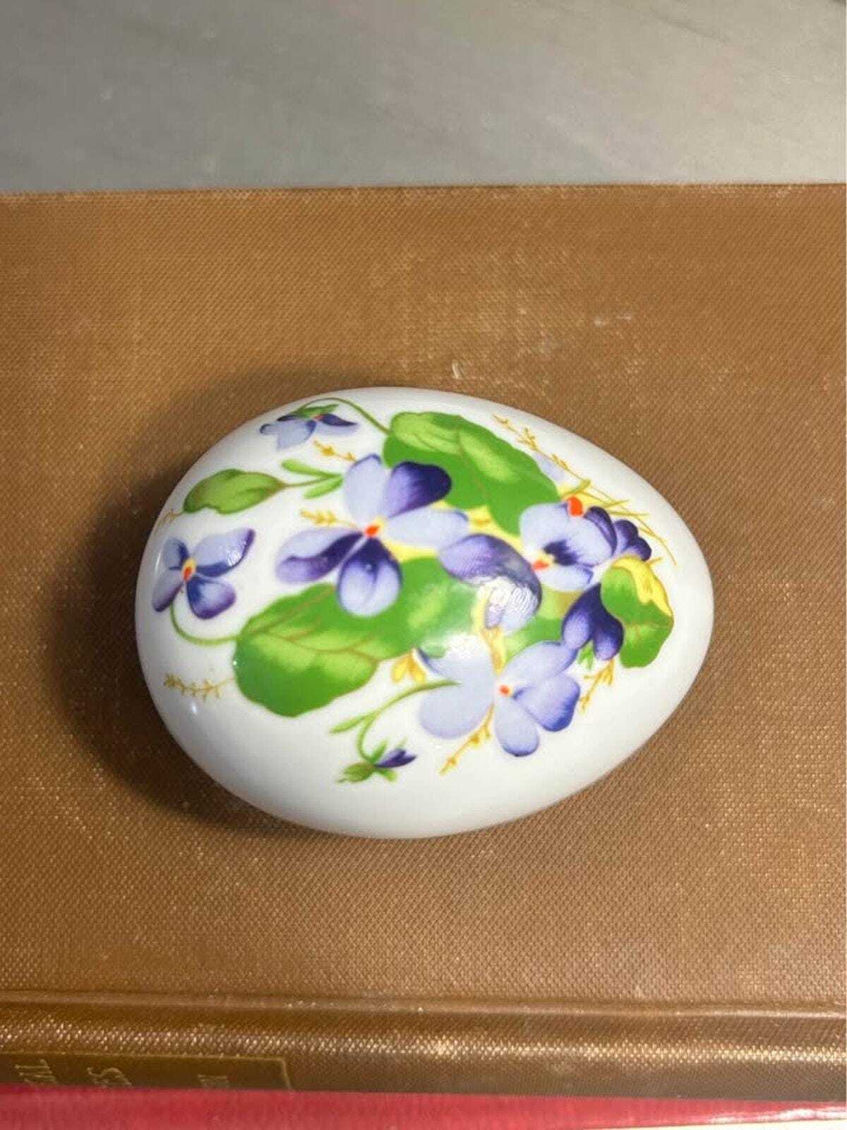 The Danbury Mint Limited Edition Floral Porcelain Egg Trinket Boxes (1980-1981)