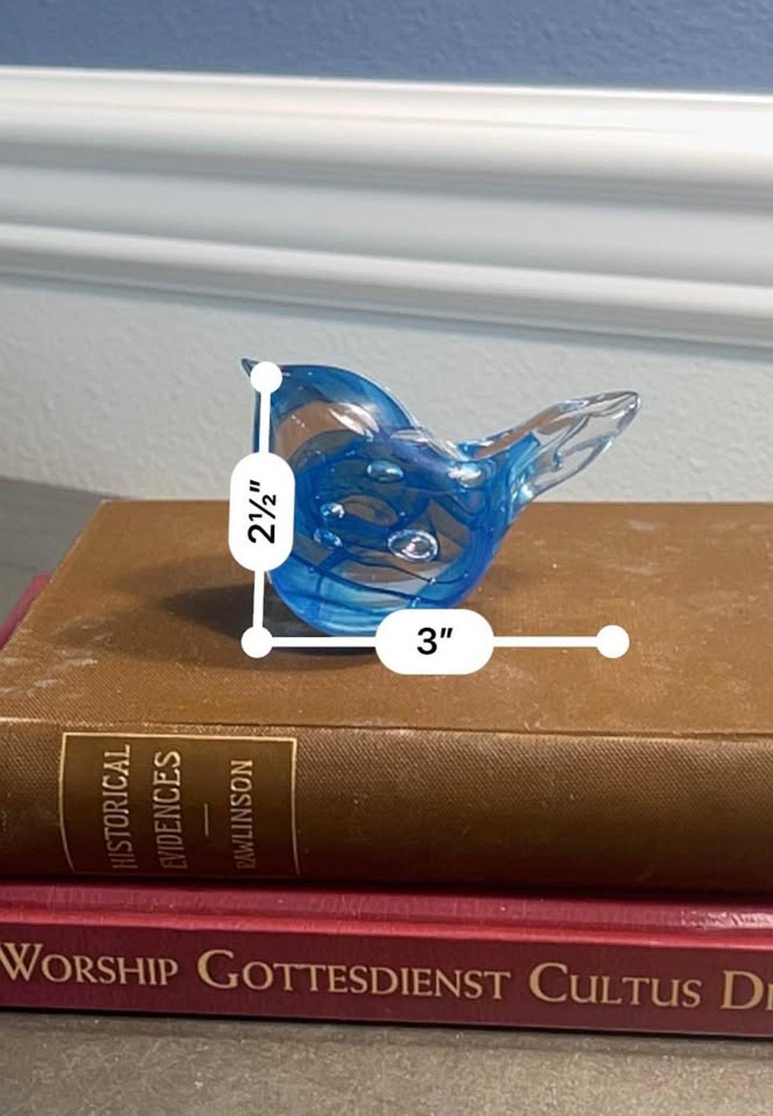 Vintage Controlled Bubble Hand-Blown Art Glass Bird