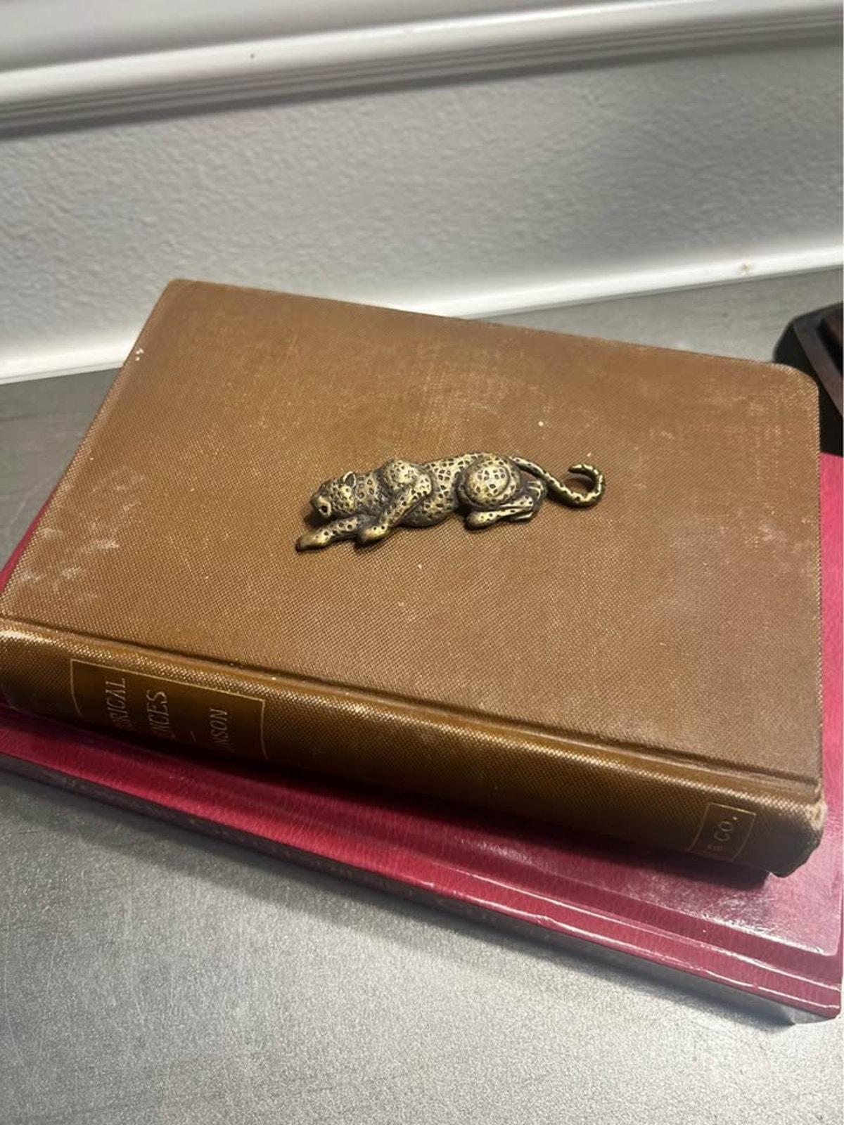 Vintage Brass Tone Crouching Leopard Brooch - 3 Inch