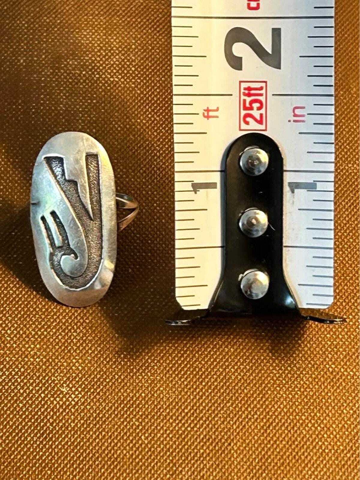 Vintage Hopi Sterling Silver Overlay Ring Split Shank Native American - Size 6