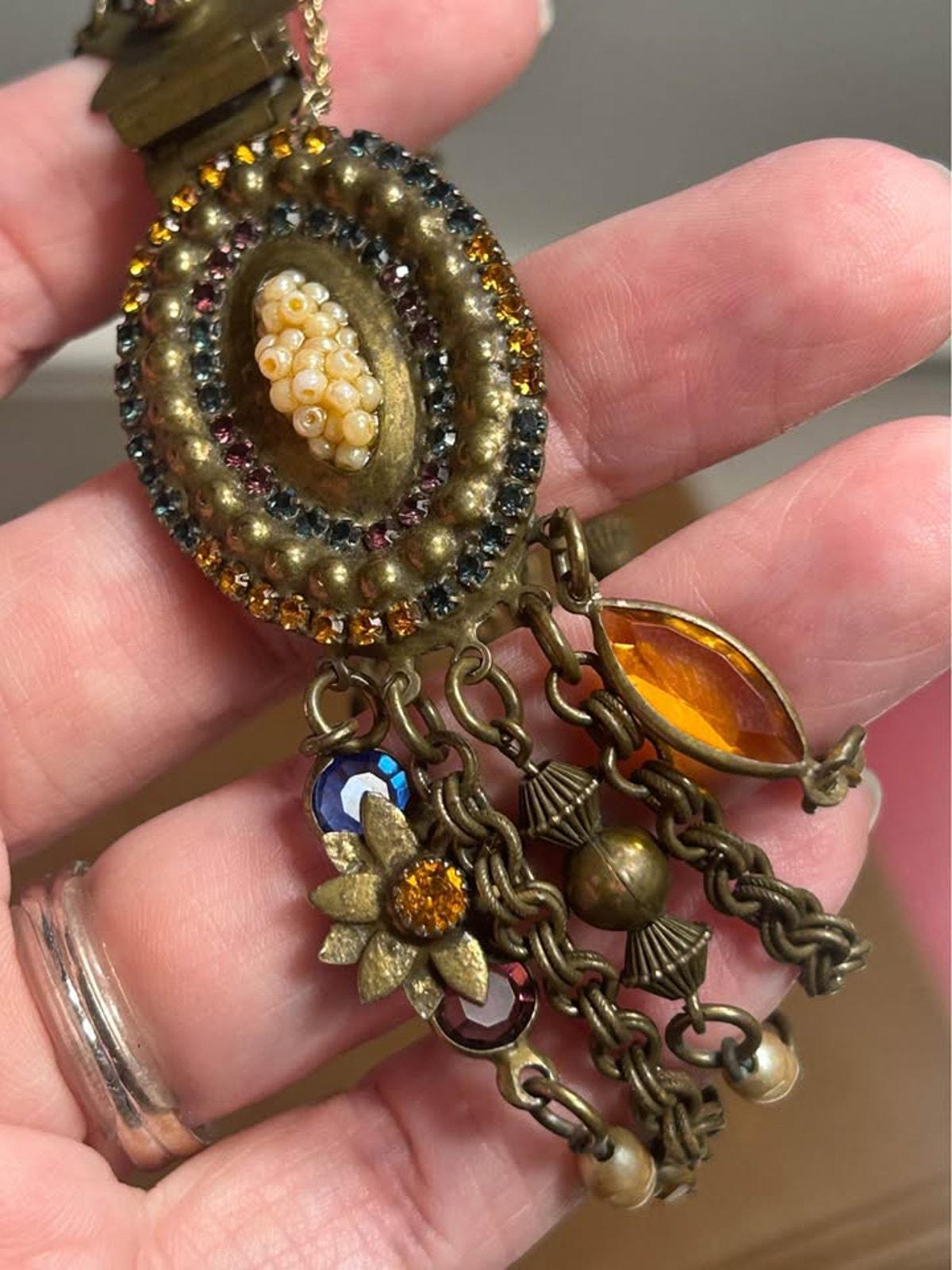 Sorrelli Vintage Multi-Strand Brass Bracelet with Austrian Crystals