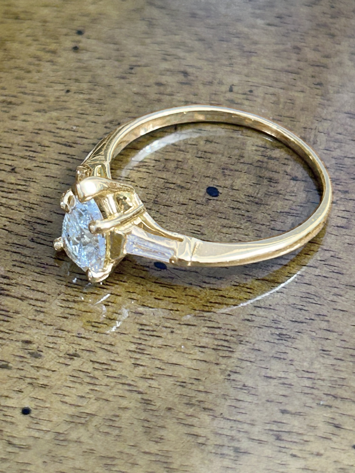 Vintage Pear-Shaped Natural Diamond Engagement Ring, Est. 1.14 CTW, Size 7.5, Full Appraisal