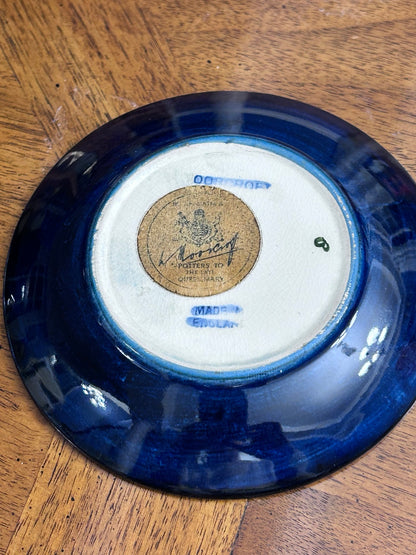 Vintage Moorcroft Pansy Dish in Cobalt Blue