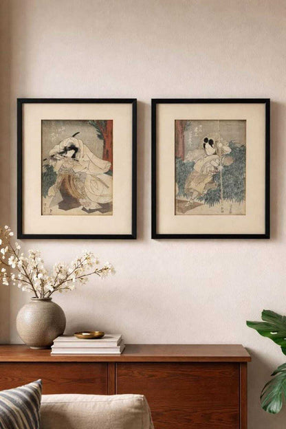 Kunisada Utagawa (Toyokuni III) Pair: Nakamura Daikichi & Onoe Kikugorō in Sukeroku, c. 1850