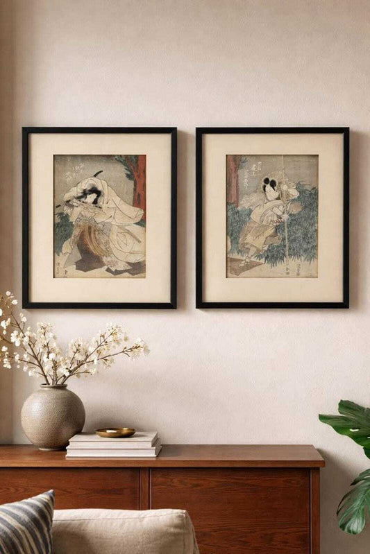 Kunisada Utagawa (Toyokuni III) Pair: Nakamura Daikichi & Onoe Kikugorō in Sukeroku, c. 1850