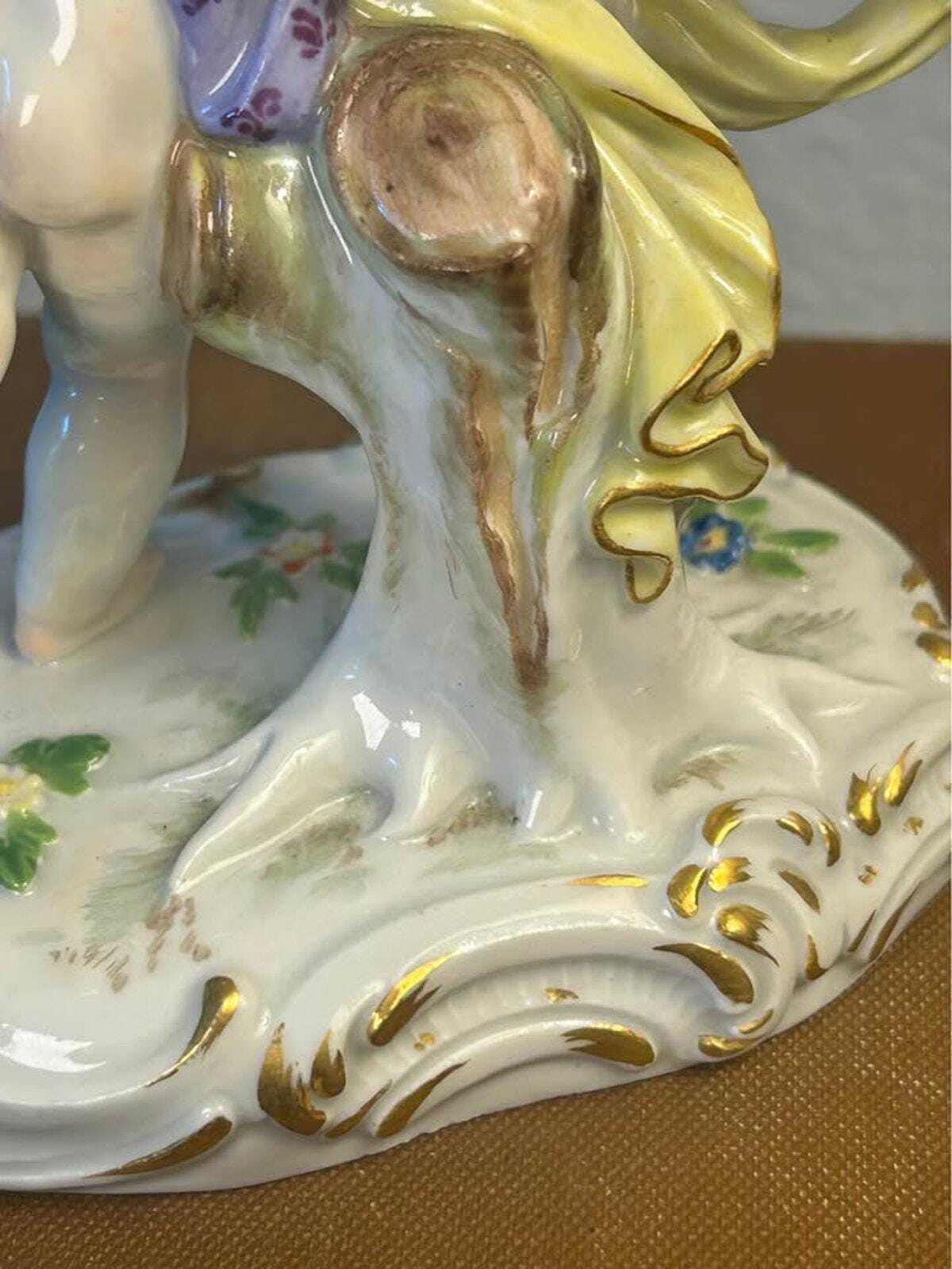 Antique Meissen Porcelain Dancing Putti Cherubs Figurine Model 2996