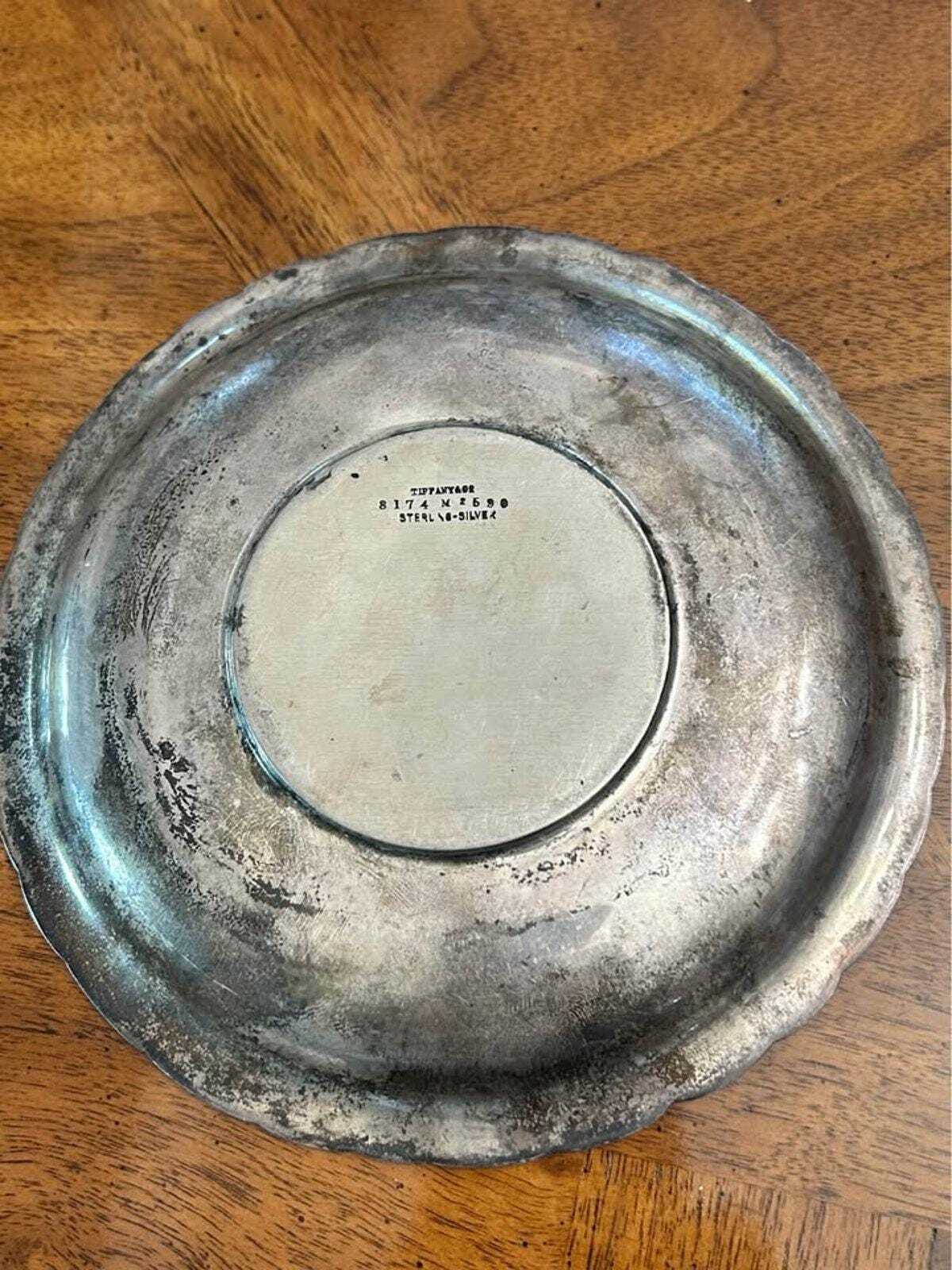 Antique Tiffany & Co. Sterling Silver Repoussé Daisy Plate Pattern 8174