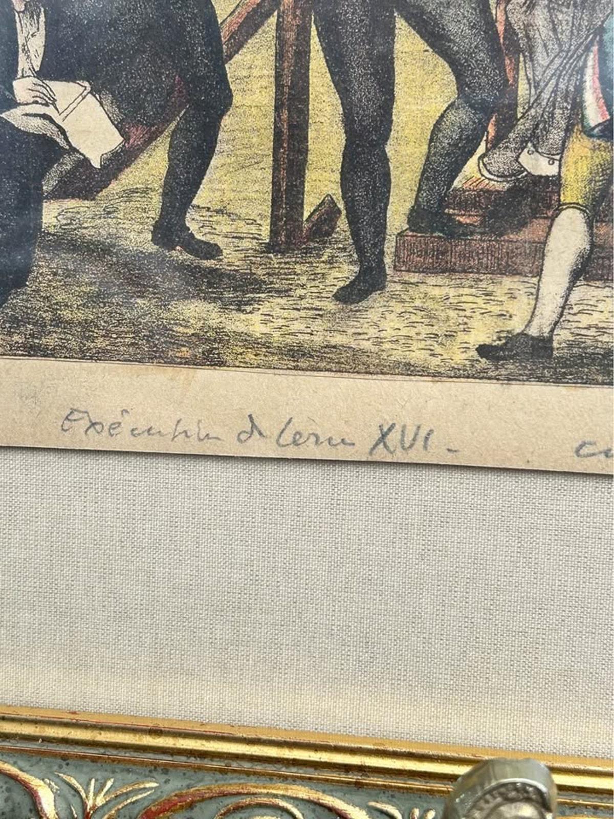 Antique French Revolution Print Exécution de Louis XVI from the Victorien Sardou Collection