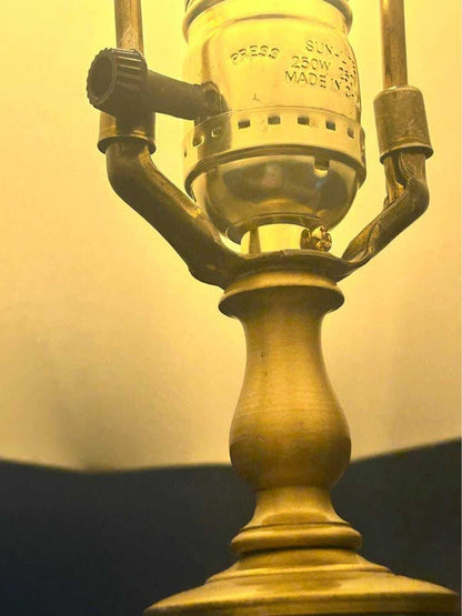 Antique Victorian Bristol Glass Parlor Lamp Hand Painted Floral Converted Electric Table Lamp