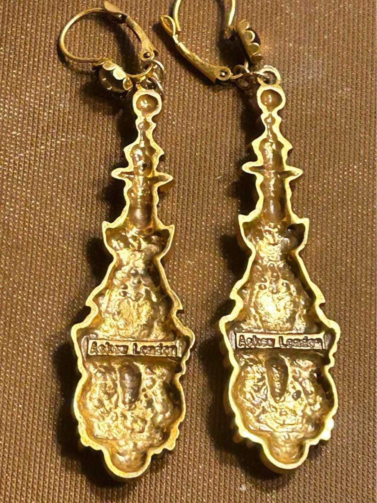 Askew London Butterfly & Bloom Turquoise 24k Gold Plated Drop Earrings