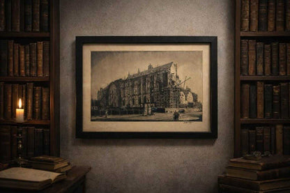 Walter Tittle Drypoint Etching: Cathedral of St. John the Divine NYC c. 1924 Signed Print