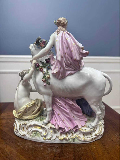 Antique Meissen Porcelain Europa and the Bull Figural Group 2697