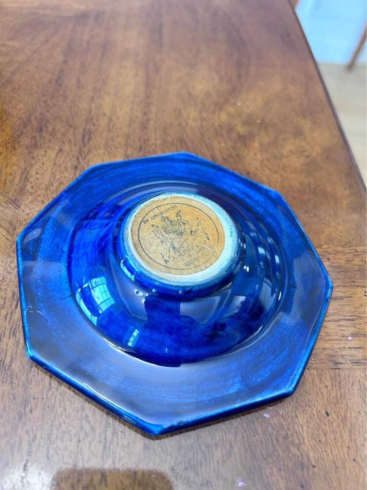 Vintage Moorcroft Pottery Octagonal Ashtray, Orchid Pattern