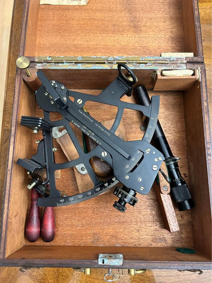 Vintage WW2 David White Co. U.S. Navy Mark II Sextant 1940 in Wood Box