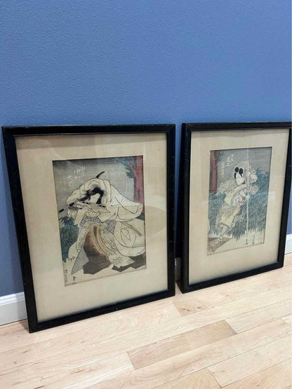 Kunisada Utagawa (Toyokuni III) Pair: Nakamura Daikichi & Onoe Kikugorō in Sukeroku, c. 1850