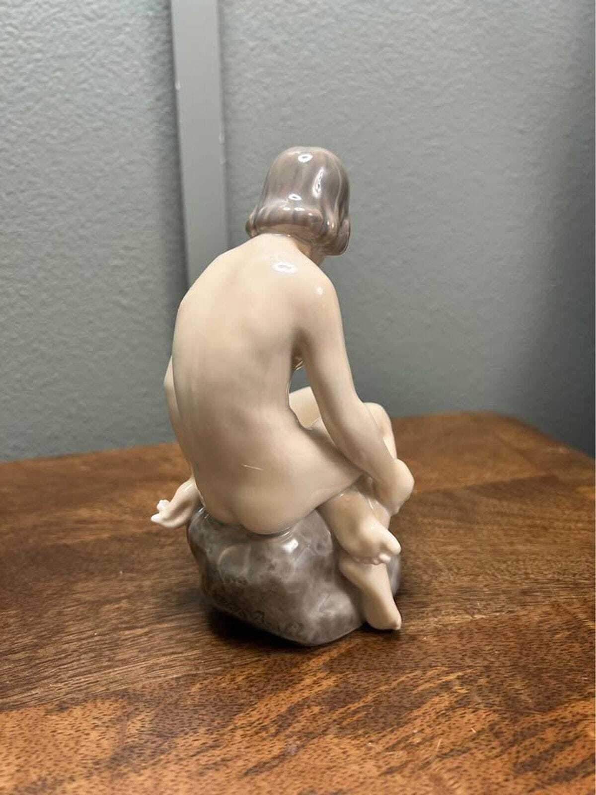 Royal Copenhagen "Seated Nude on Rock" Porcelain Figurine #4027