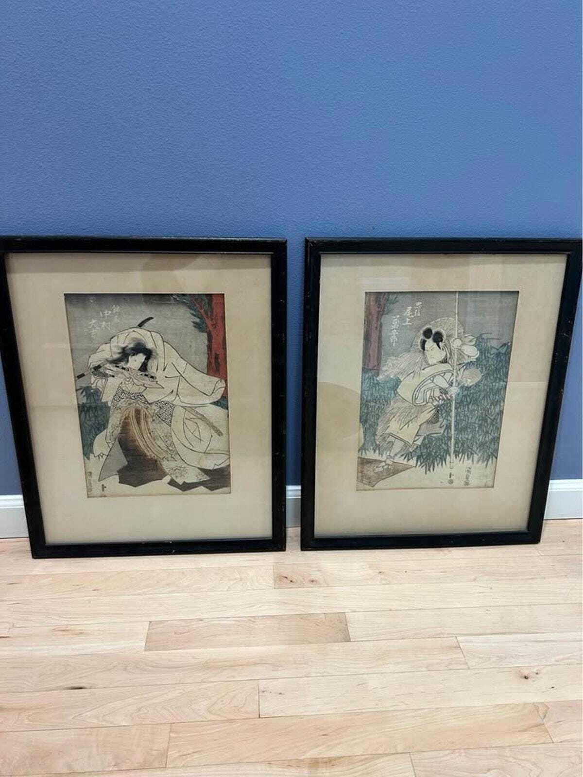 Kunisada Utagawa (Toyokuni III) Pair: Nakamura Daikichi & Onoe Kikugorō in Sukeroku, c. 1850