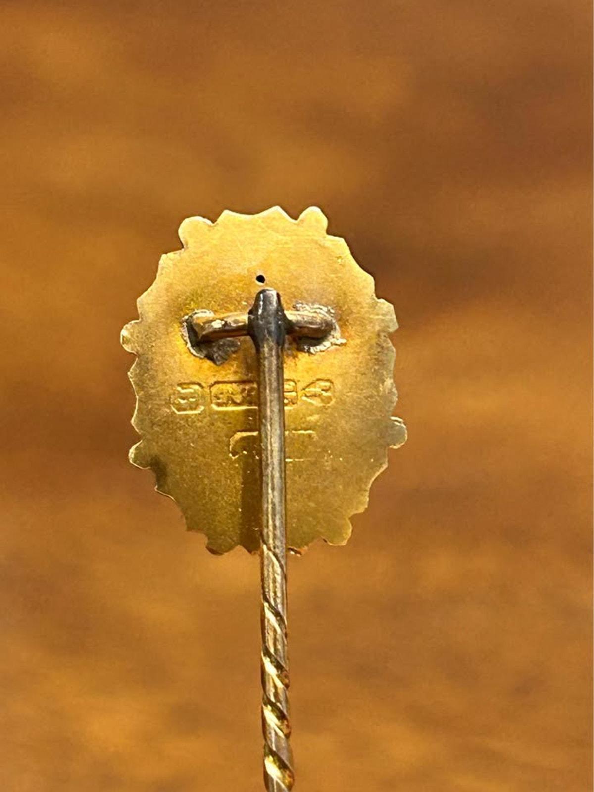 Antique Victorian 15ct Gold Diamond Stick Pin in Original Ainsworth & Sons Box