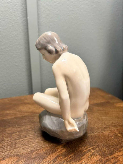 Royal Copenhagen "Seated Nude on Rock" Porcelain Figurine #4027