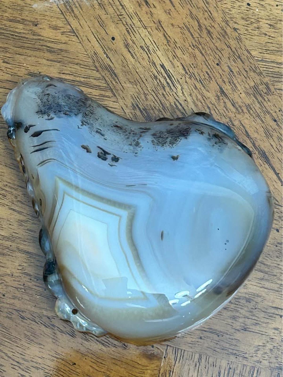 Antique Chinese Carved Banded Agate Brush Washer