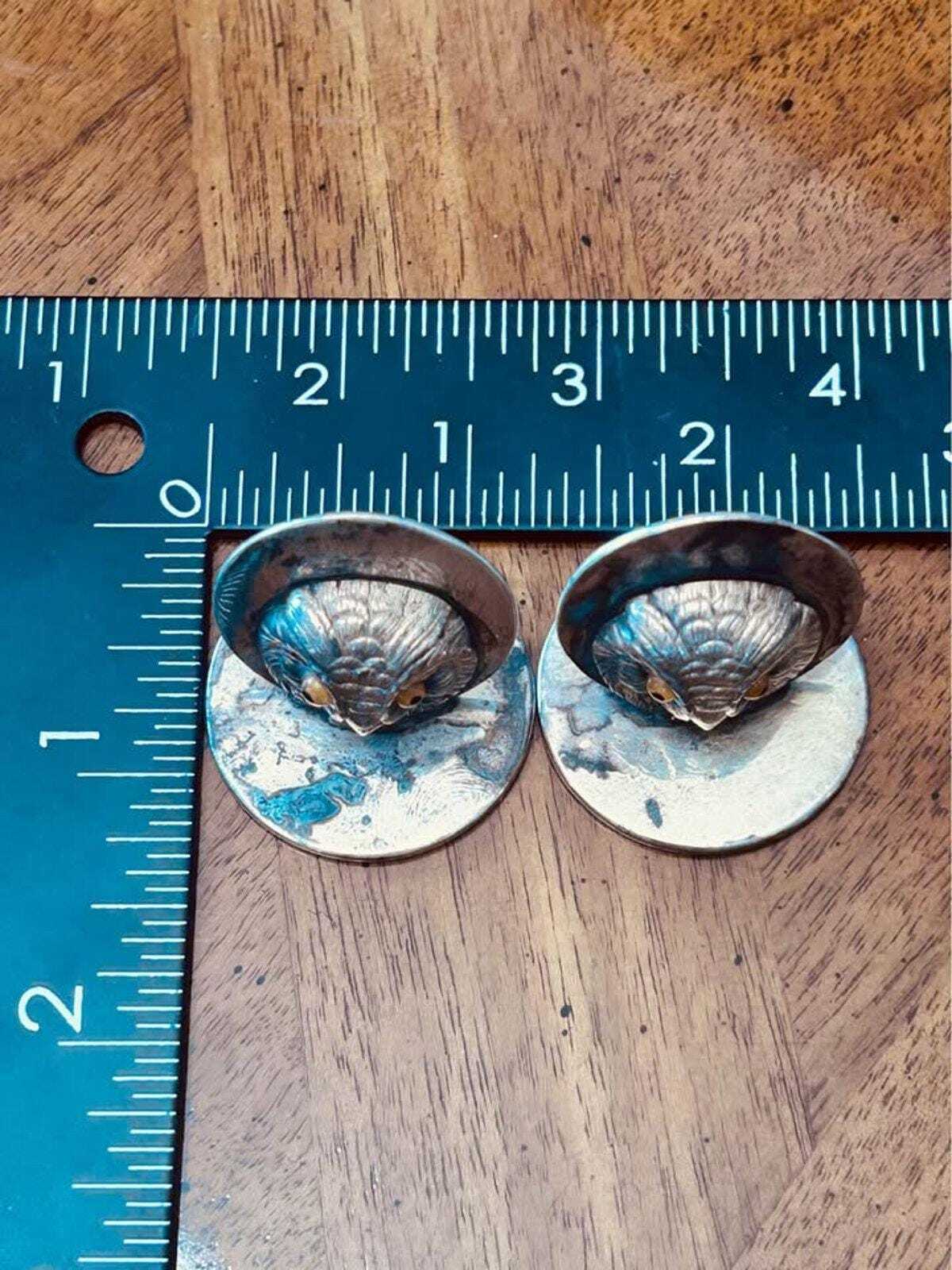 Antique Edwardian Sampson Mordan Sterling Silver Owl Menu Holders