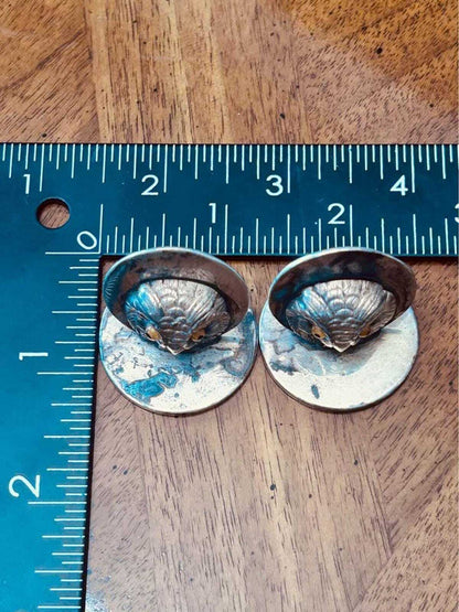 Antique Edwardian Sampson Mordan Sterling Silver Owl Menu Holders