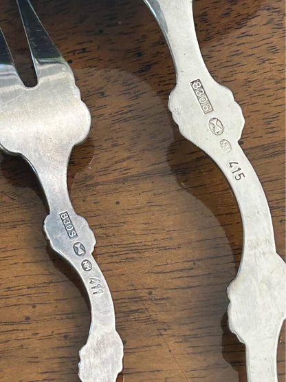 Vintage Thorvald Marthinsen Valdres 830S Silver 4-Piece Serving Set Norway