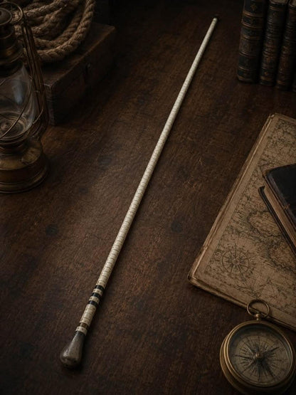 Antique 19th Century Maritime Shark Vertebrae Walking Cane with Horn Handle