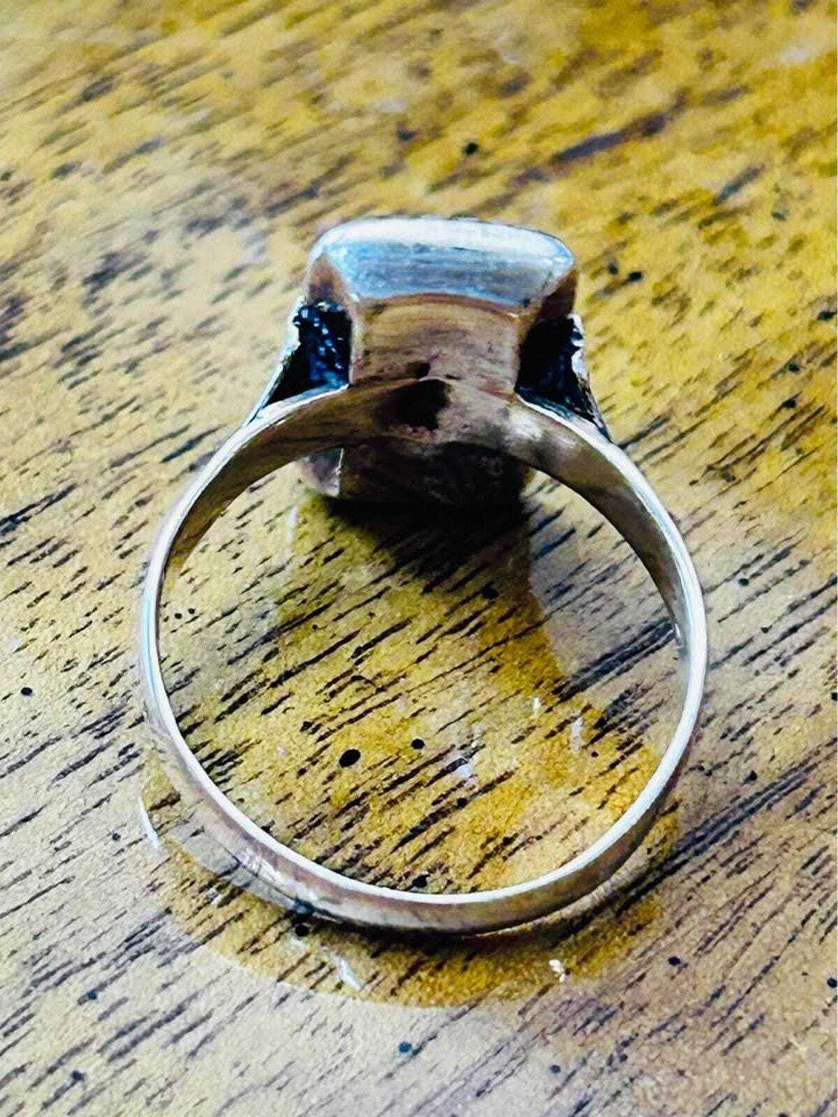 Antique 10K Gold Art Deco Hardstone Cameo Ring Carved Maiden Size 8