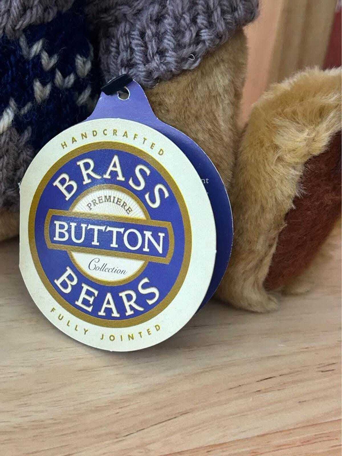 Vintage Pickford Bears Sherwood Brass Button Teddy Bear, Fully Jointed, 10.5 Inch