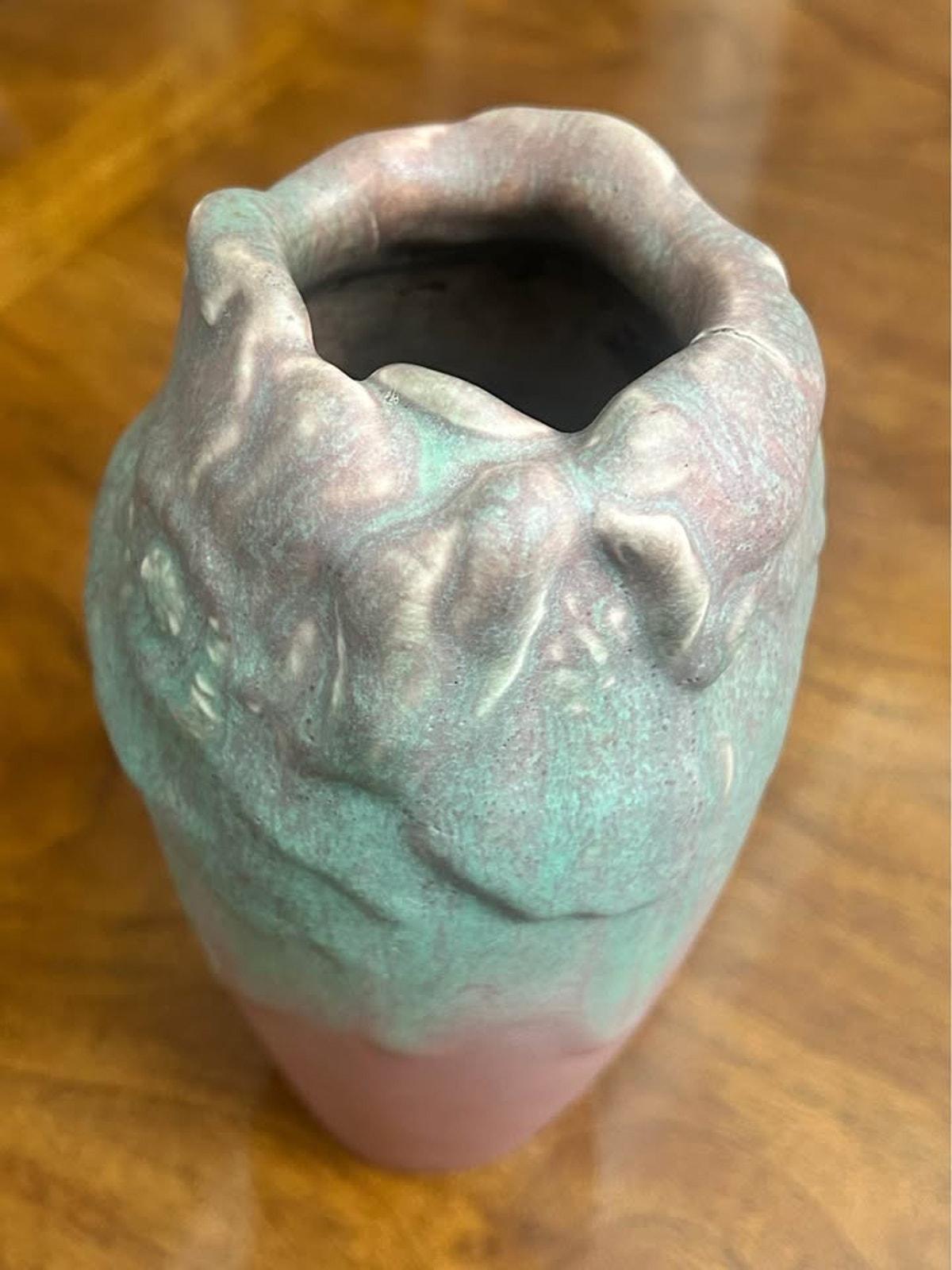 Antique 1907 Rookwood Pottery Matte Vellum Drip Glaze Vase Shape 1005