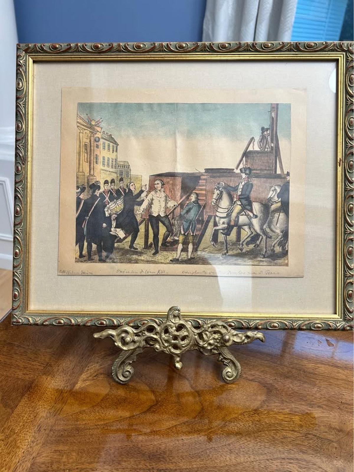 Antique French Revolution Print Exécution de Louis XVI from the Victorien Sardou Collection