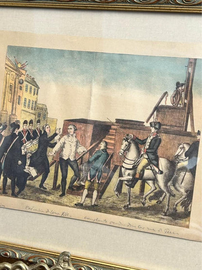 Antique French Revolution Print Exécution de Louis XVI from the Victorien Sardou Collection