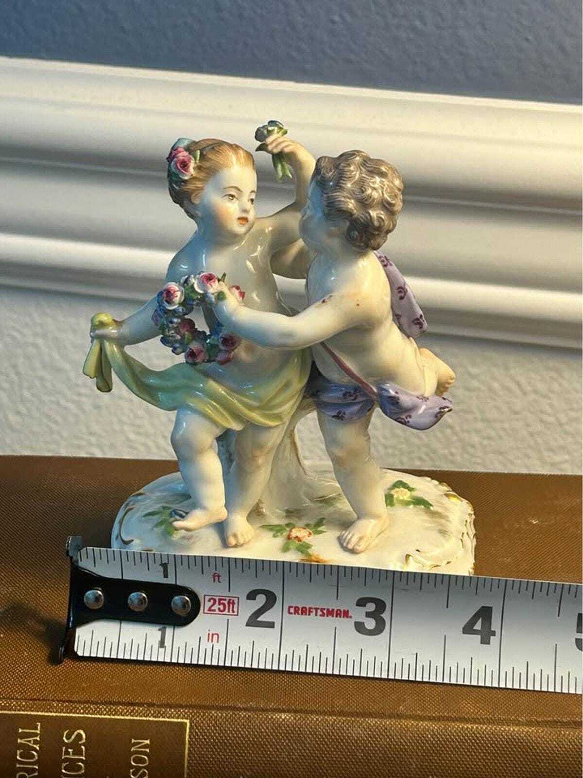 Antique Meissen Porcelain Dancing Putti Cherubs Figurine Model 2996