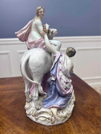 Antique Meissen Porcelain Europa and the Bull Figural Group 2697