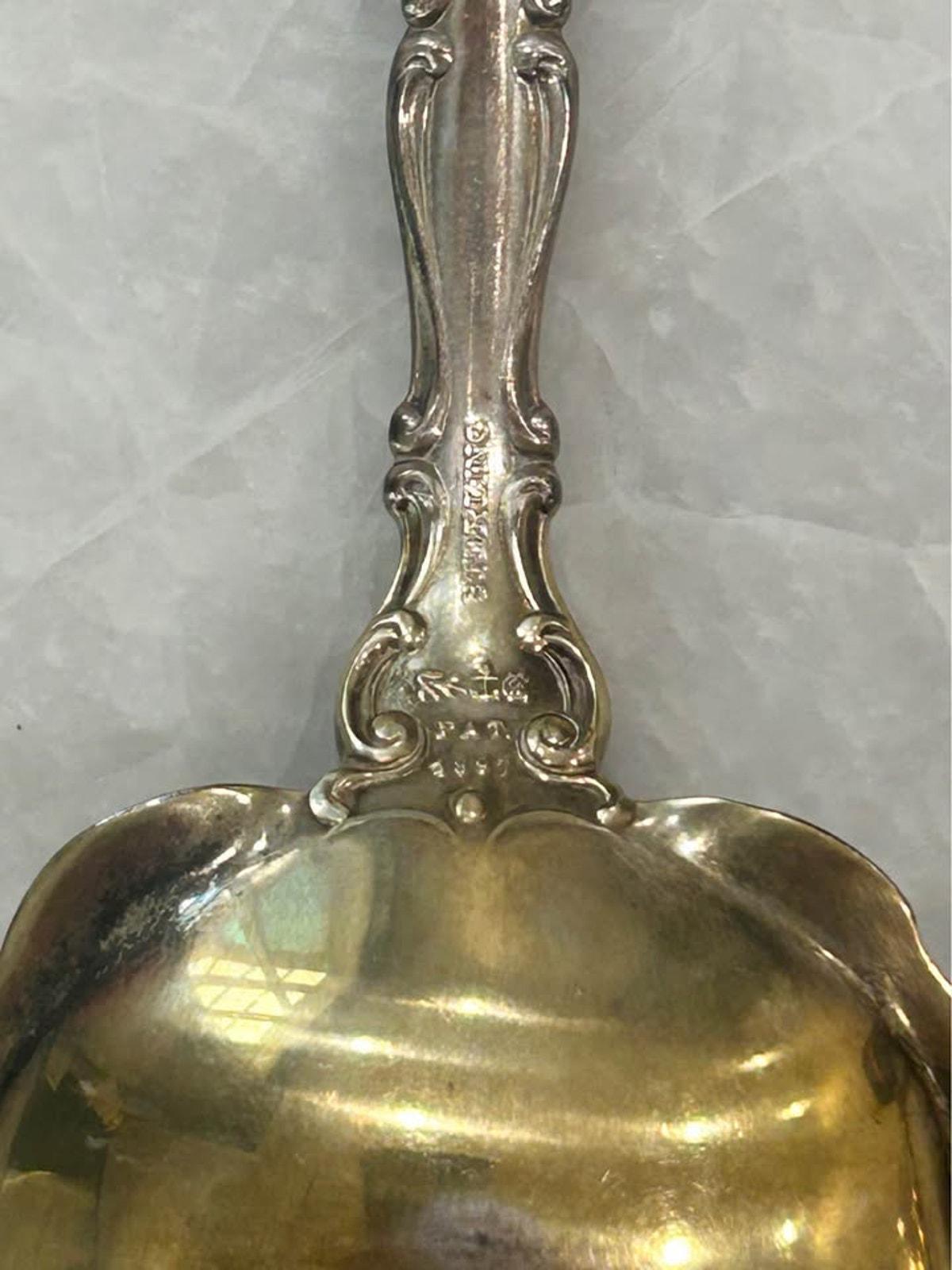 Antique Gorham Strasbourg Sterling Silver Vermeil Salad Serving Set