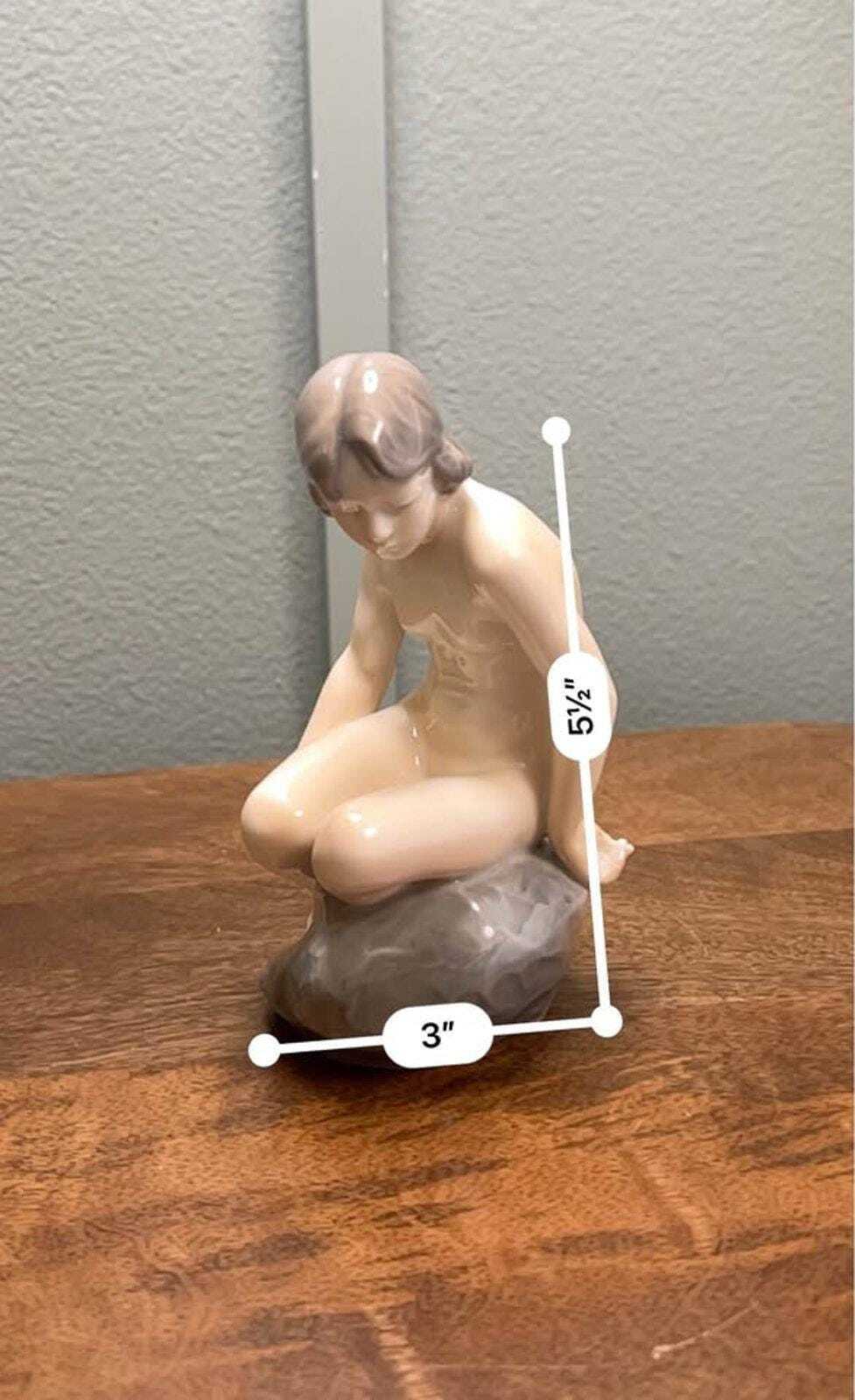 Royal Copenhagen "Seated Nude on Rock" Porcelain Figurine #4027