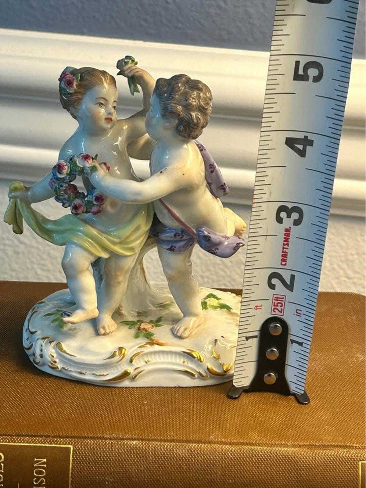 Antique Meissen Porcelain Dancing Putti Cherubs Figurine Model 2996