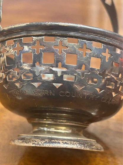 Antique 1913 Smith Patterson Sterling Silver Brae Burn Golf Trophy Basket