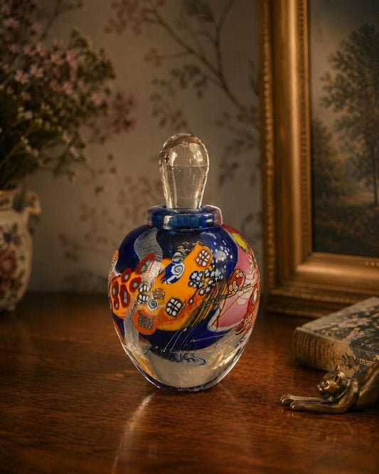 Vintage Wes Hunting “Colorfield” Studio Art Glass Lidded Millefiori Jar