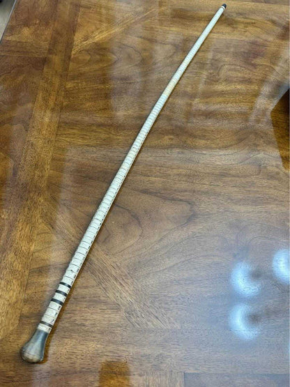 Antique 19th Century Maritime Shark Vertebrae Walking Cane with Horn Handle