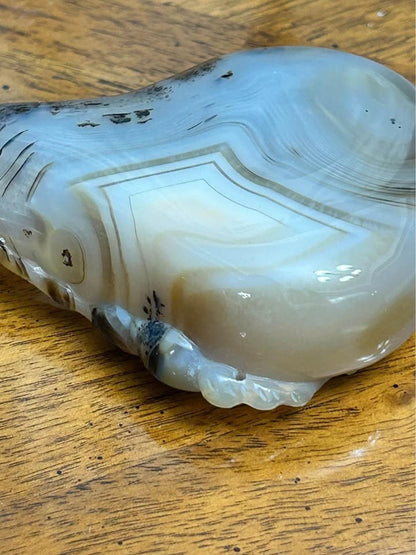 Antique Chinese Carved Banded Agate Brush Washer
