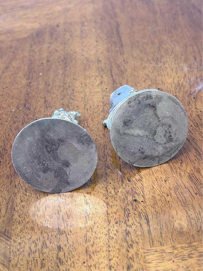 Antique Horace Woodward Sterling Silver Punch & Judy Menu Holders - Birmingham 1903