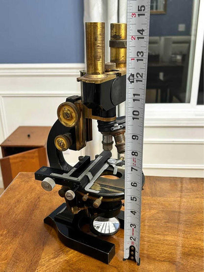 Antique Ernst Leitz Wetzlar Binocular Microscope with Zeiss Stage