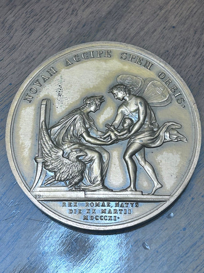 Vintage Monnaie de Paris Napoleon I & Marie Louise Bronze Medal, Stuckhart 1811 Design