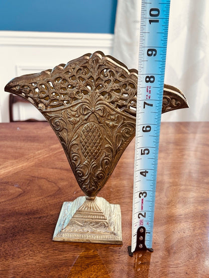 Victorian Revival Brass Fan Vase