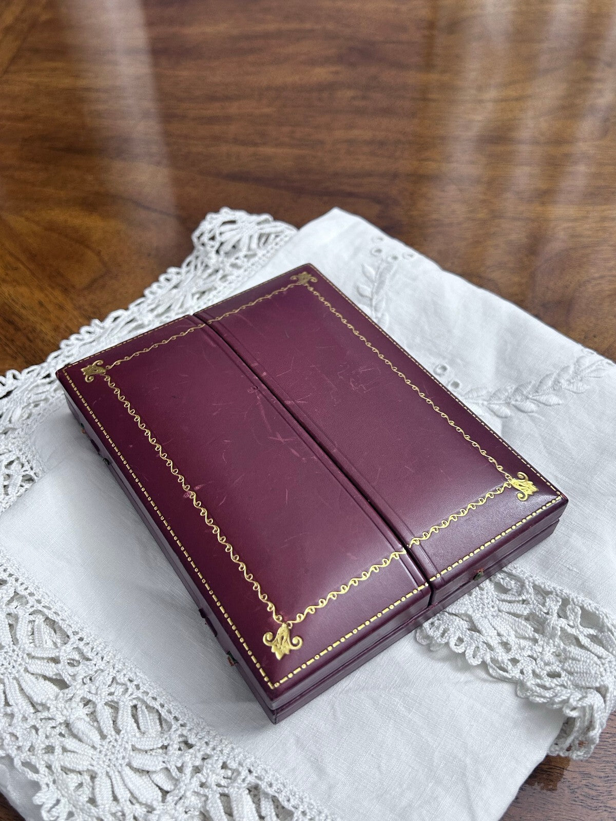 Vintage Oval Woman's Portrait in Red Bachrach Presentation Case