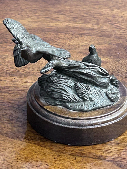 C. Burleson Nestled In Bird Bronze Sculpture, Signed Edition 8/25