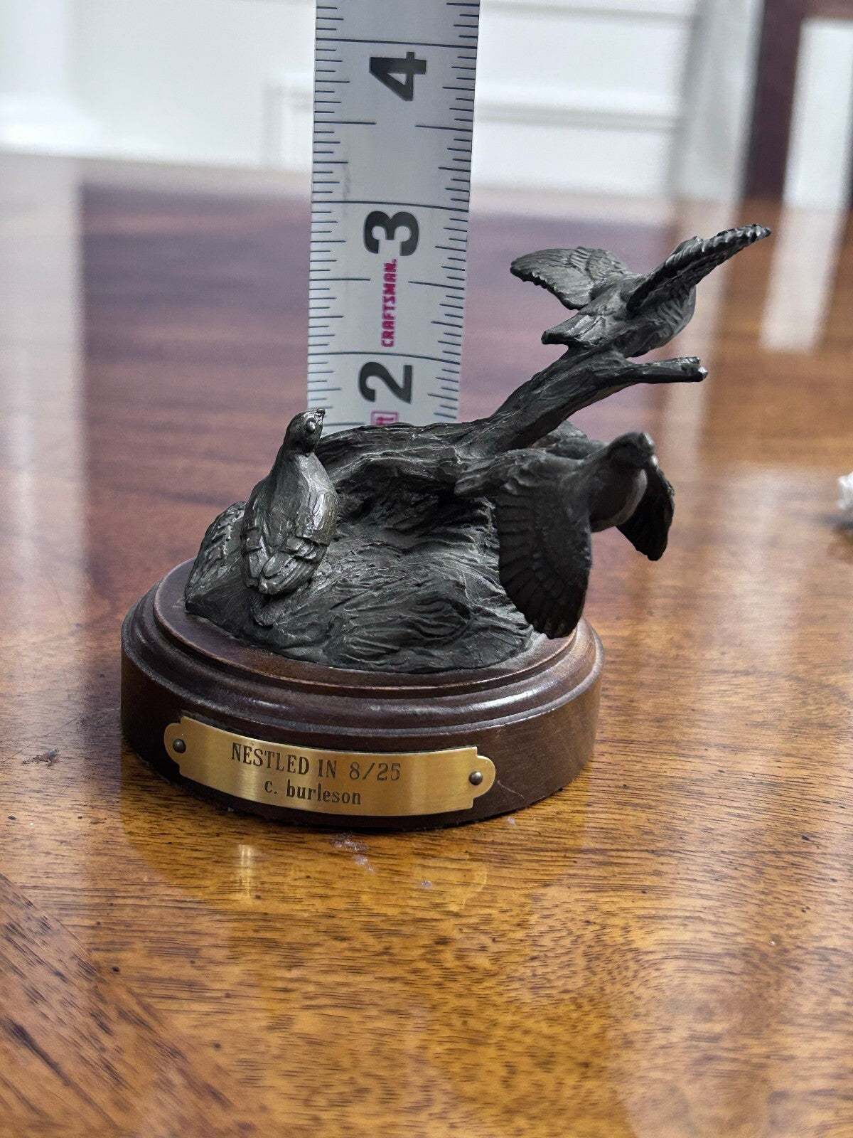 C. Burleson Nestled In Bird Bronze Sculpture, Signed Edition 8/25