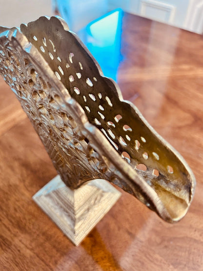 Victorian Revival Brass Fan Vase